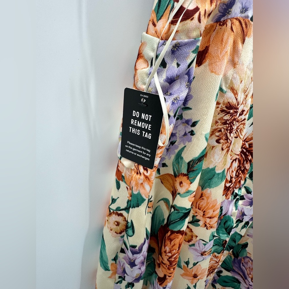 Express NWT Floral Twist Front Hi-Lo Midi Dress Faux Wrap Size‎ XL - Picture 4 of 7